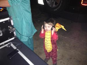 One of my side kicks, my son Tripp, helping daddy DJ a halloween party